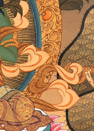 Goddess Green Tara | Small Size Tibetan Thangka Wall Decoration Painting