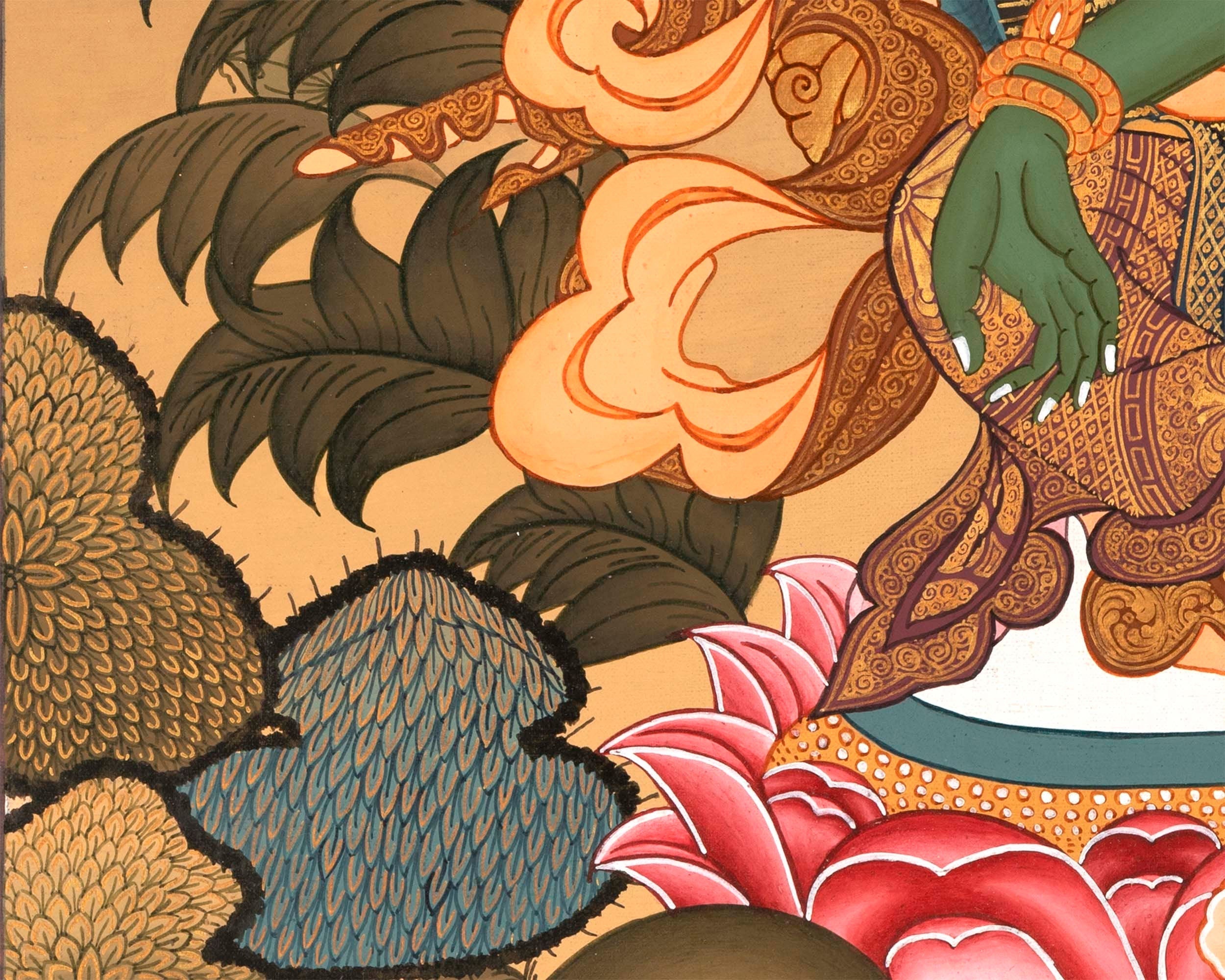 Goddess Green Tara | Small Size Tibetan Thangka Wall Decoration Painting