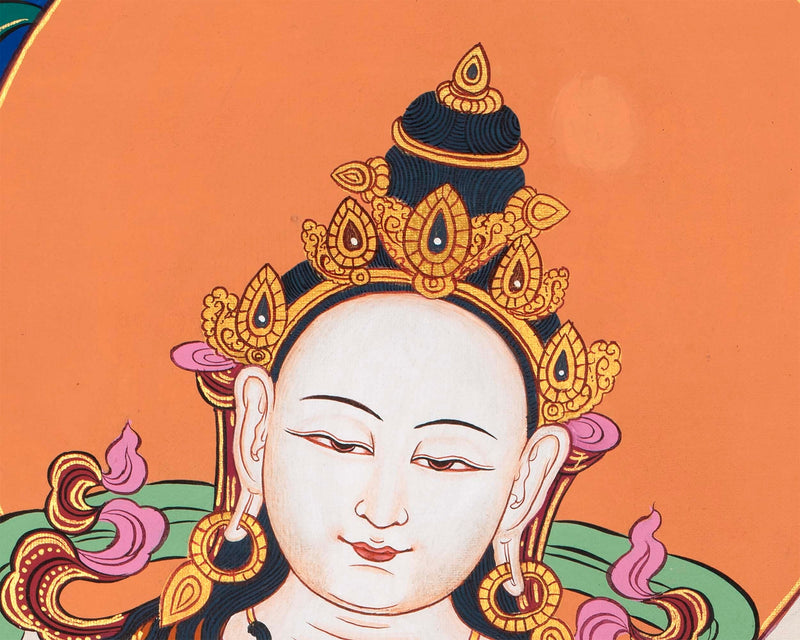 Vajrasattva Lamrim Thangka  |  Spiritual Art For Yoga Meditation |  Buddhist Prayer For mindfulness Practice