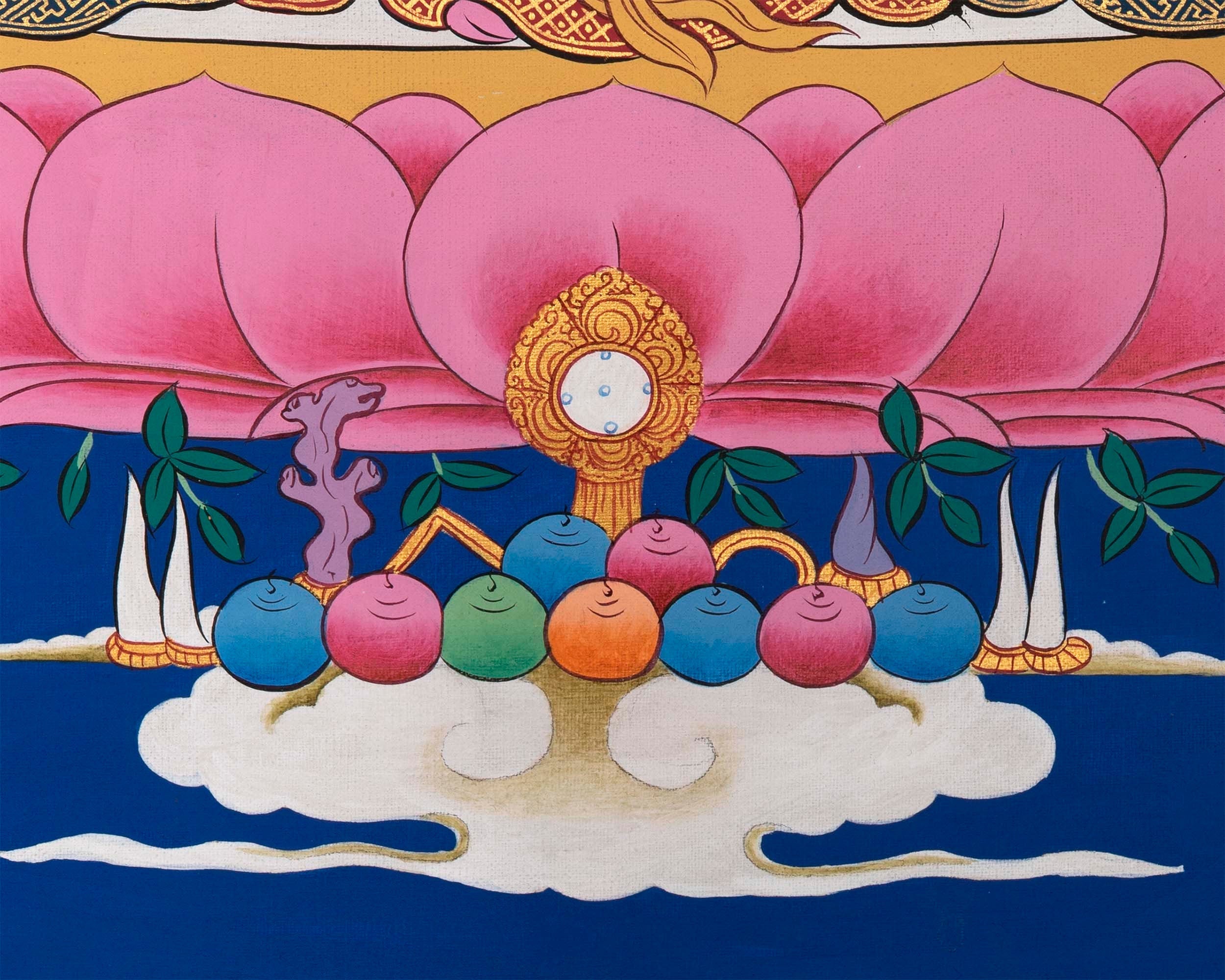 Vajrasattva Lamrim Thangka  |  Spiritual Art For Yoga Meditation |  Buddhist Prayer For mindfulness Practice