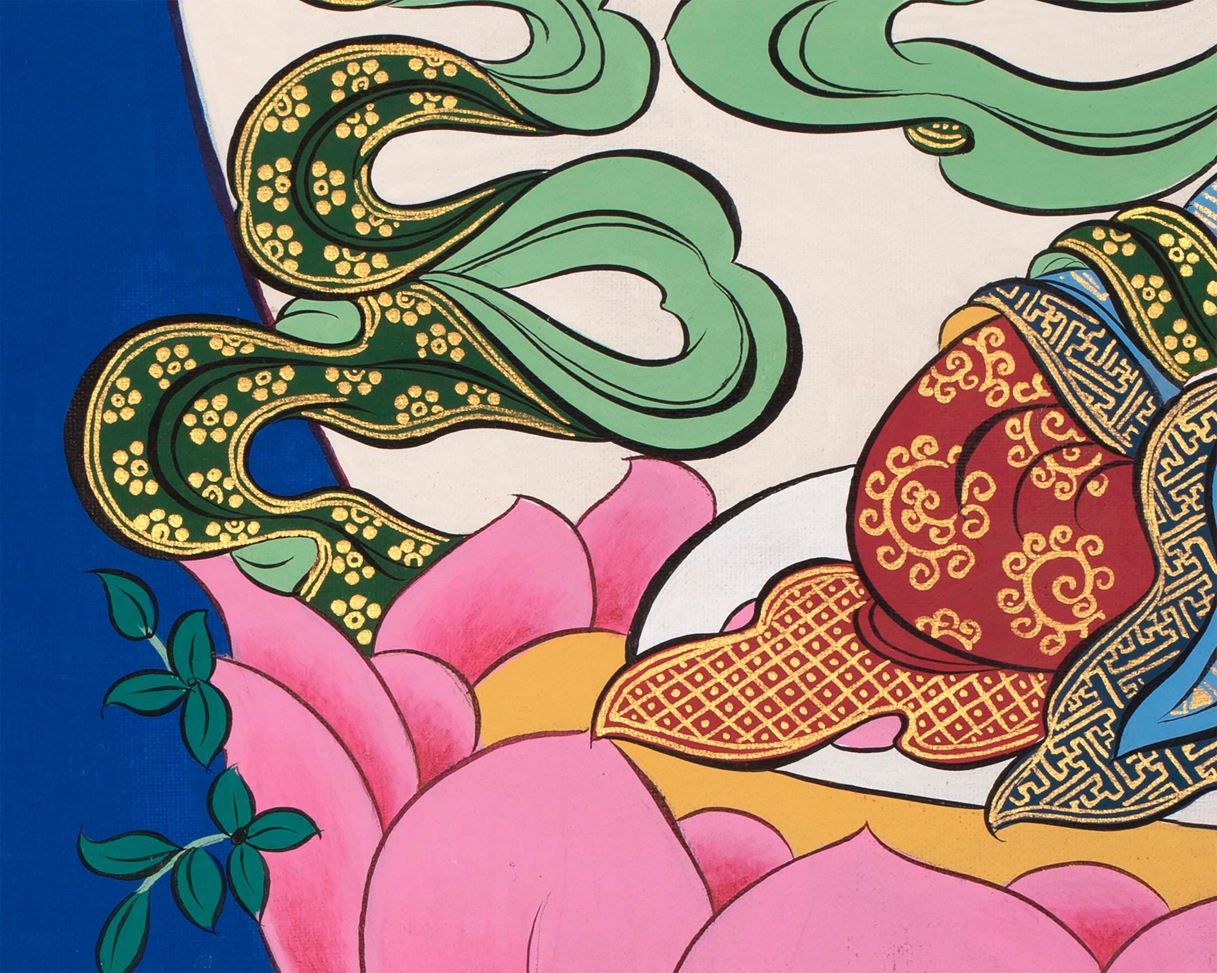 Vajrasattva Lamrim Thangka  |  Spiritual Art For Yoga Meditation |  Buddhist Prayer For mindfulness Practice