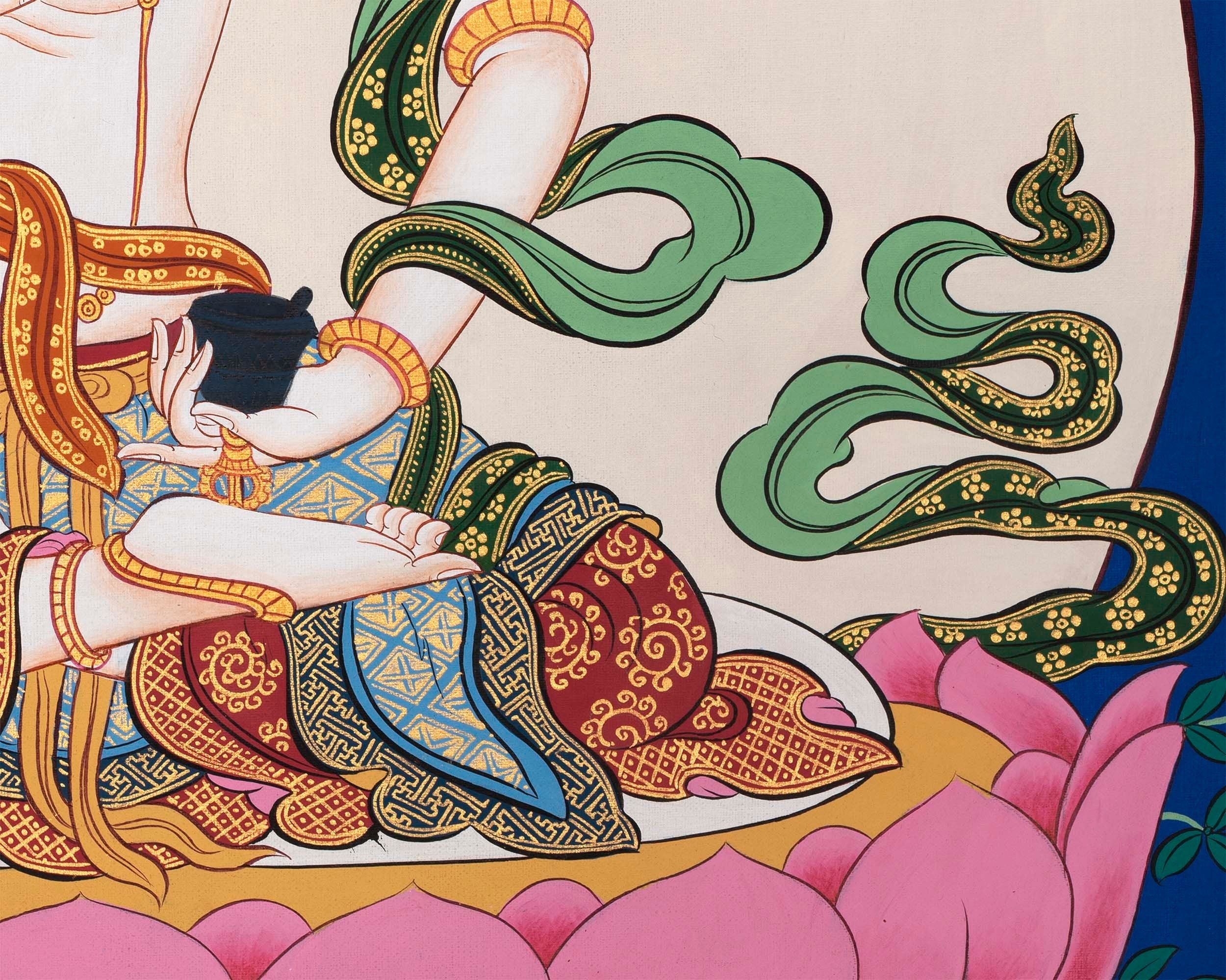 Vajrasattva Lamrim Thangka  |  Spiritual Art For Yoga Meditation |  Buddhist Prayer For mindfulness Practice