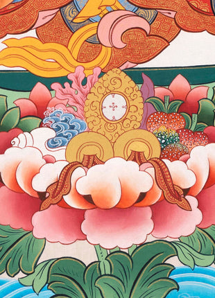 Bodhisattva with White Tara Thangka  | Cotton Canvas Art