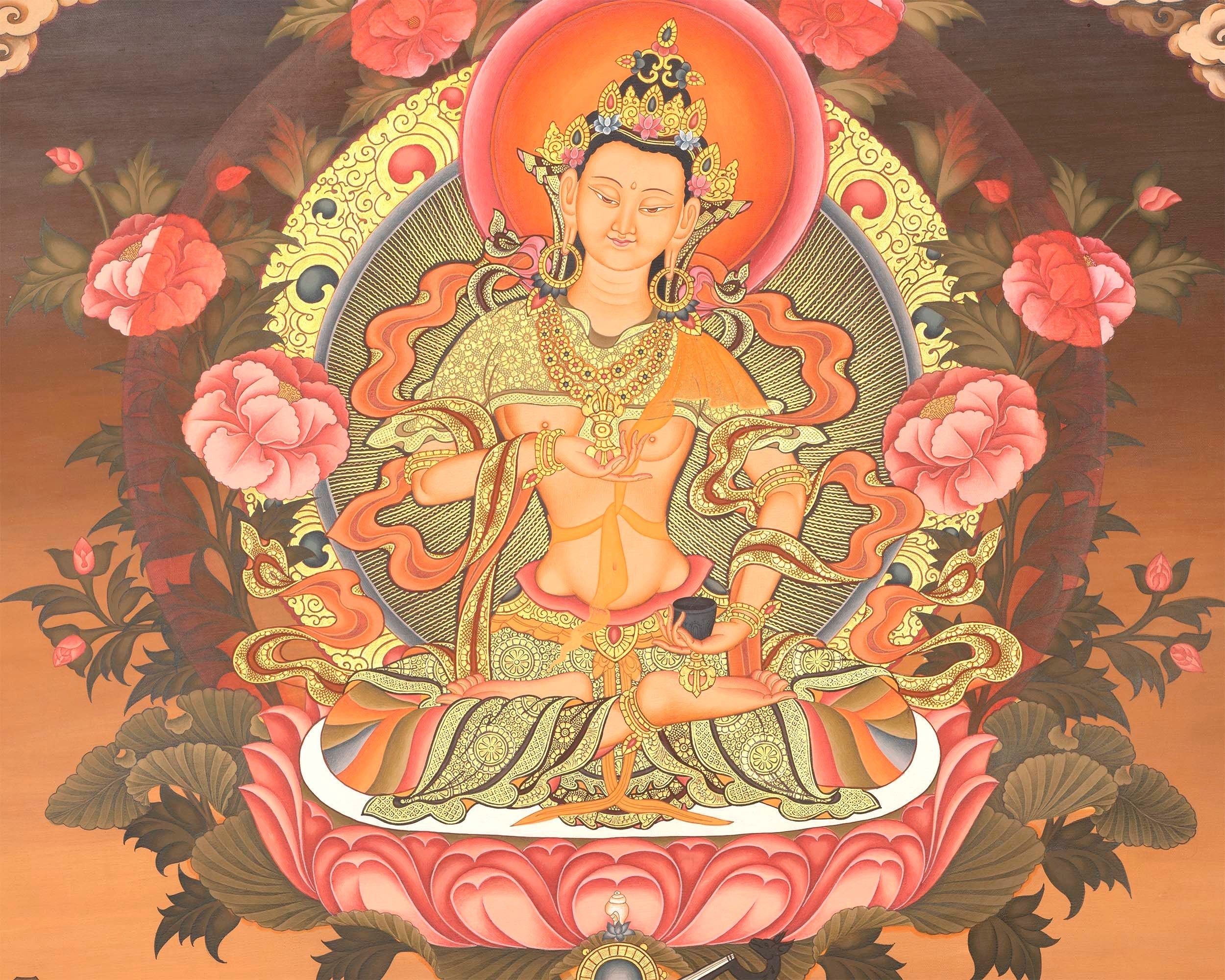 Vajrasattva Thangka Art | Buddhist Original Hand-Painted Thangka