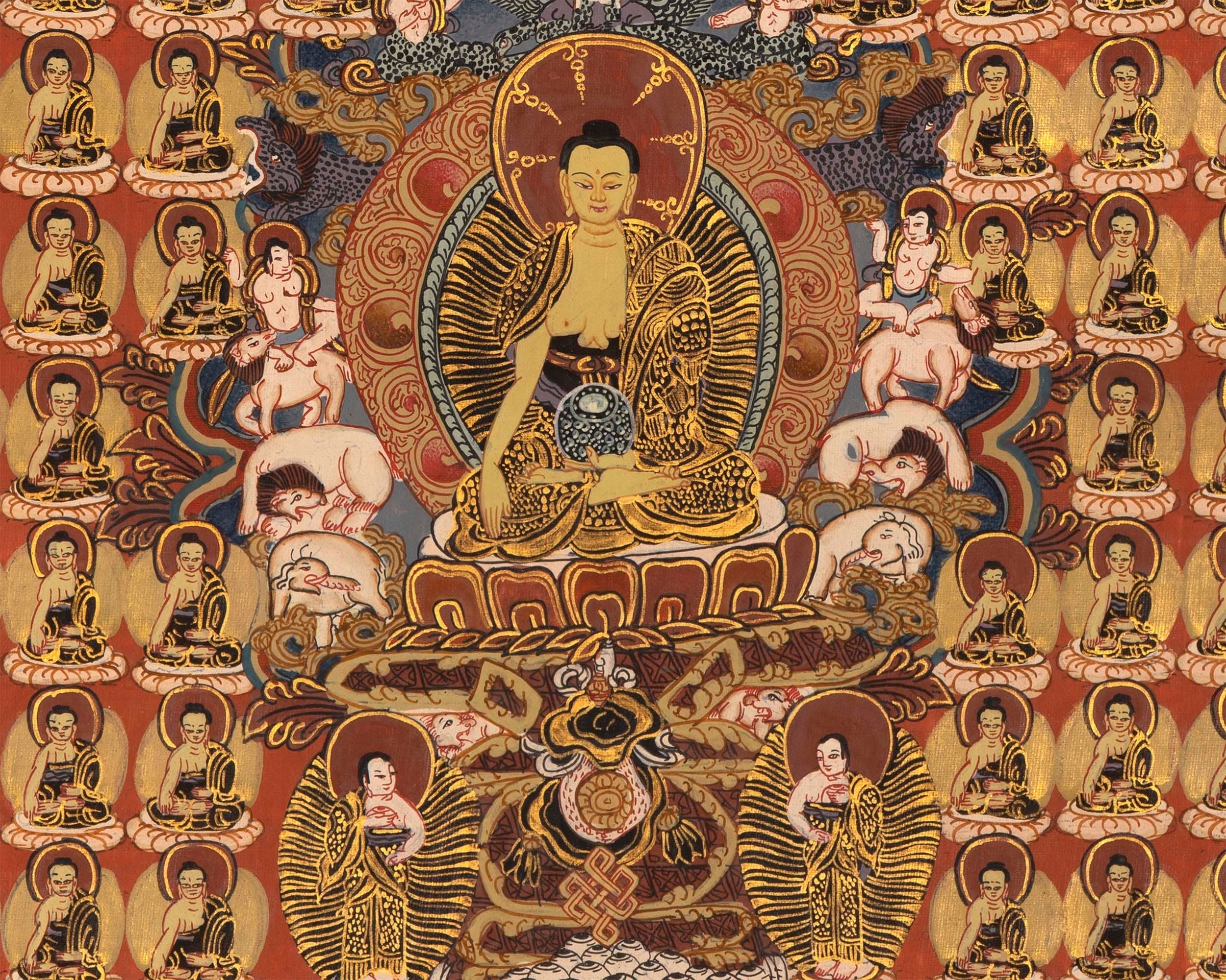Handmade Buddha Shakyamuni | Thangka Painting Nepal | Wall Hanging Art