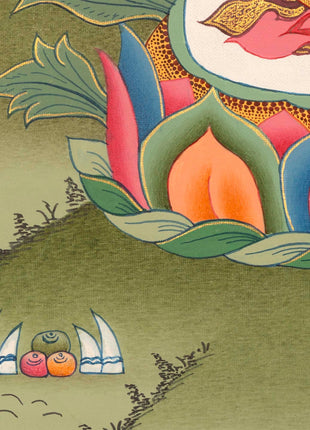 Original Hand-Painted Sakyamuni Buddha Thangka | Tibetan Wall Art for Relaxation