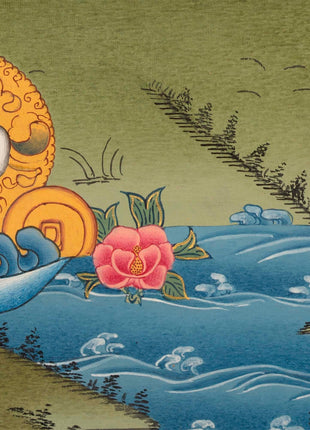 Original Hand-Painted Sakyamuni Buddha Thangka | Tibetan Wall Art for Relaxation
