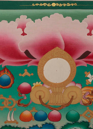 Red Amitabha Buddha Original Hand-Painted Thangka | Wall Hanging For Peace And Harmony |  Mindfulness Meditation Practice Tool