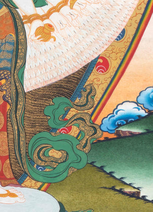 Avalokiteshvara Original Handmade Tibetan Thangka | Small Size Wall Decoration Painting