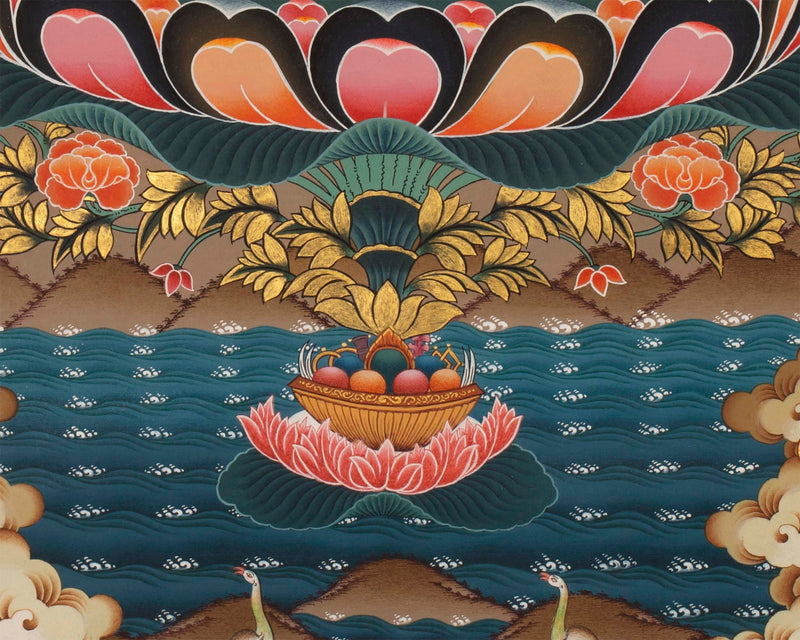 4 Armed Chenrezig Thangka | Yoga Meditation Canvas Art for your Peace