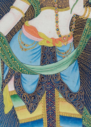 Padmapani Lokeshvara Tibetan Thangka | Paubha Art Meditation