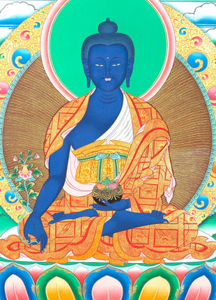 Medicine Buddha Thangka | Bhaisajyaguru Original Healing Art