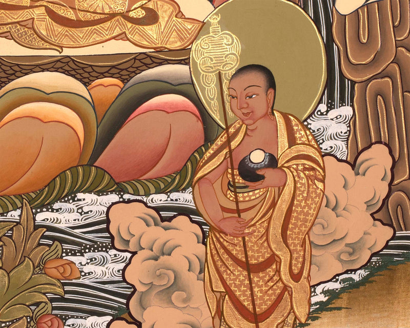 Medicine Buddha Lapis Lazul Thangka | Wall Hanging Yoga Meditation Canvas Art