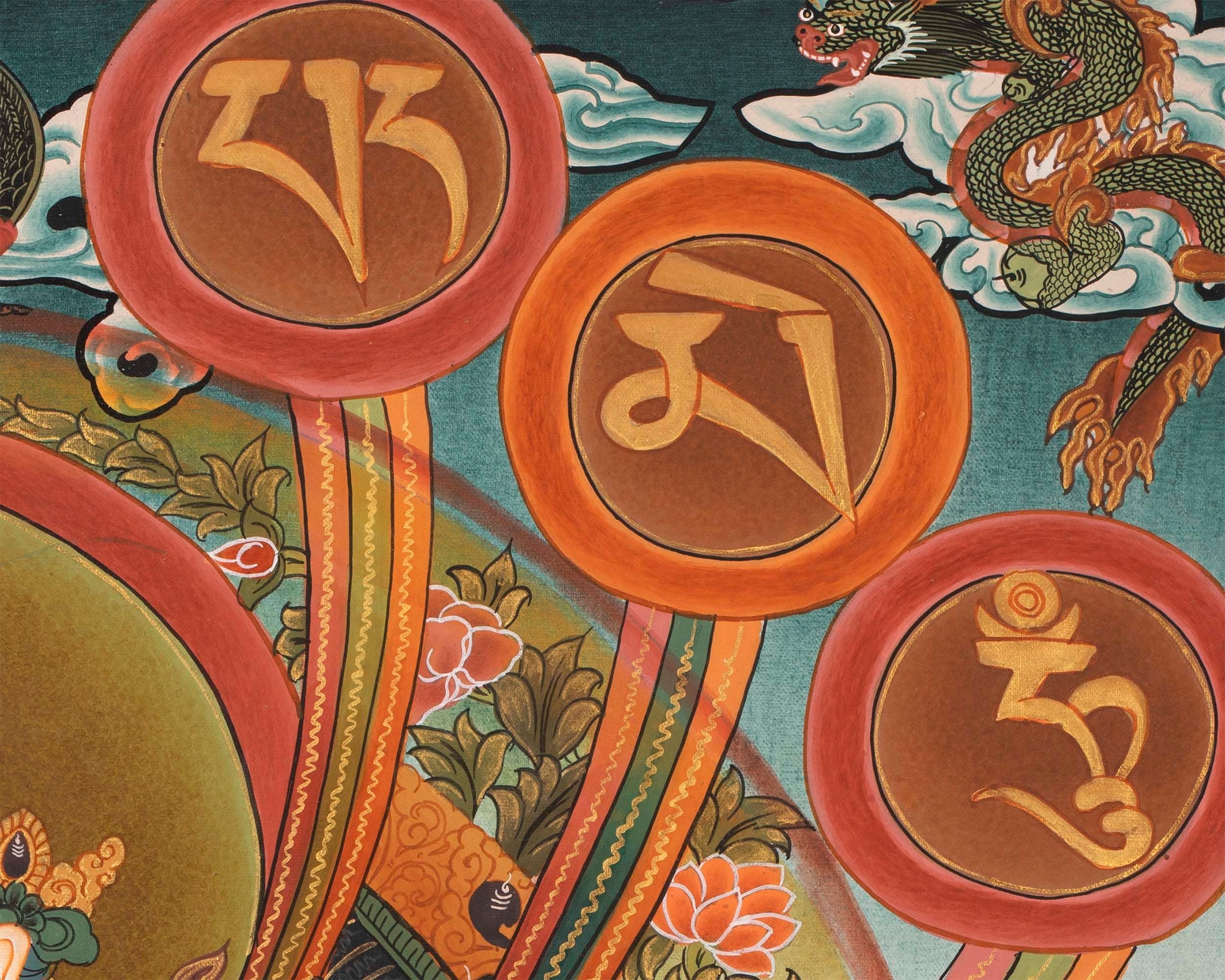 4 Armed Chenrezig | Avalokiteshvara Thangka Painting from Nepal