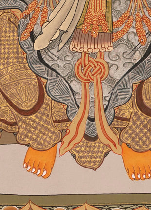 Maitreya Buddha Thangka | Original Handpainted Tibetan Art |  Wall Hanging Decor