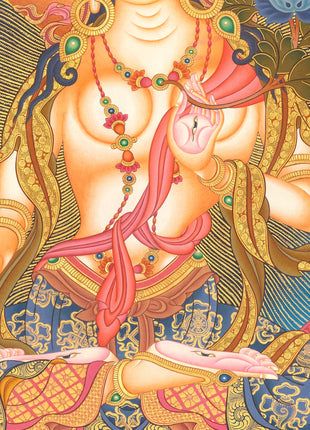 White Tara | Kwan Yin Female Goddess | Original Hand-Painted Tibetan Thangka