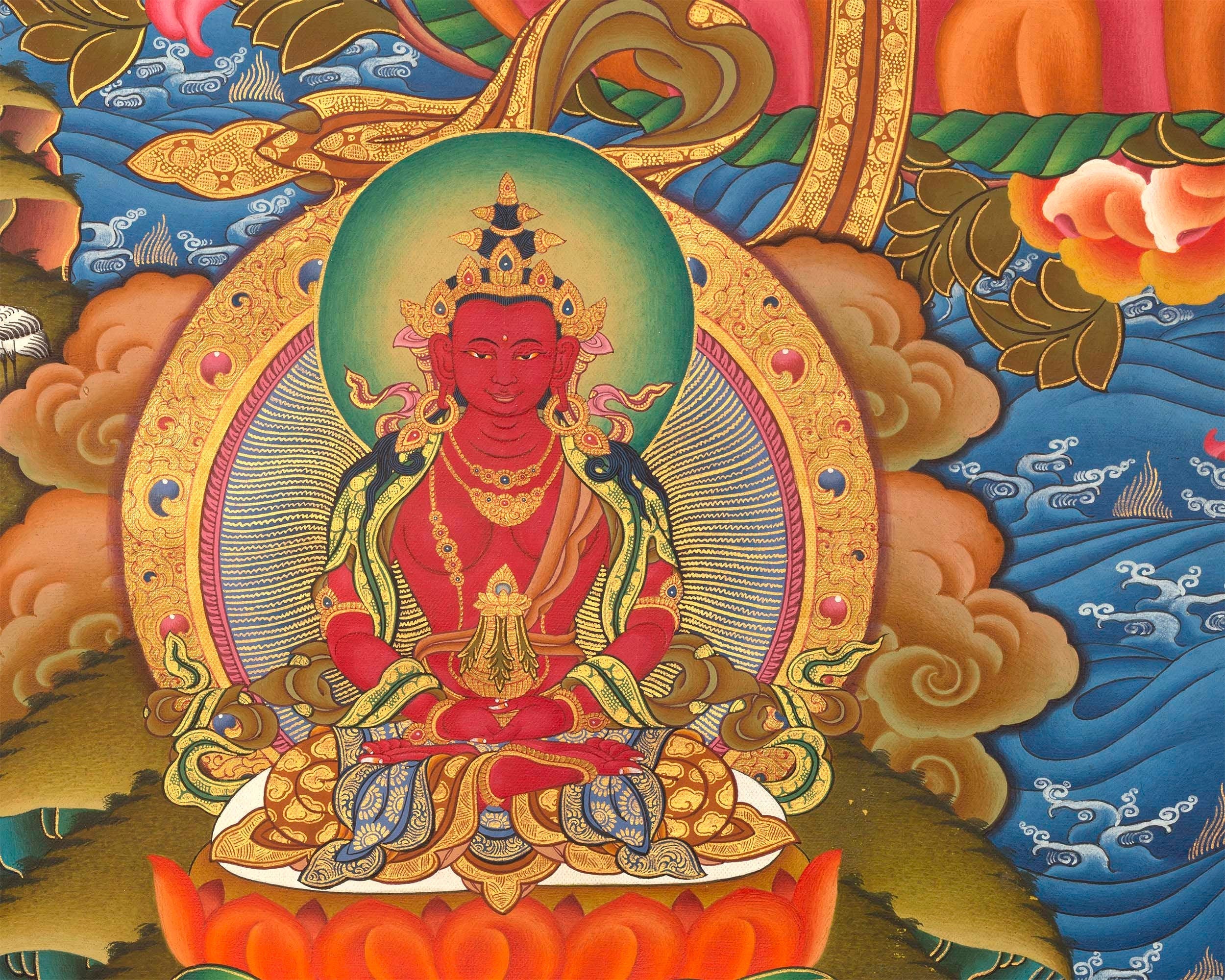White Tara | Kwan Yin Female Goddess | Original Hand-Painted Tibetan Thangka