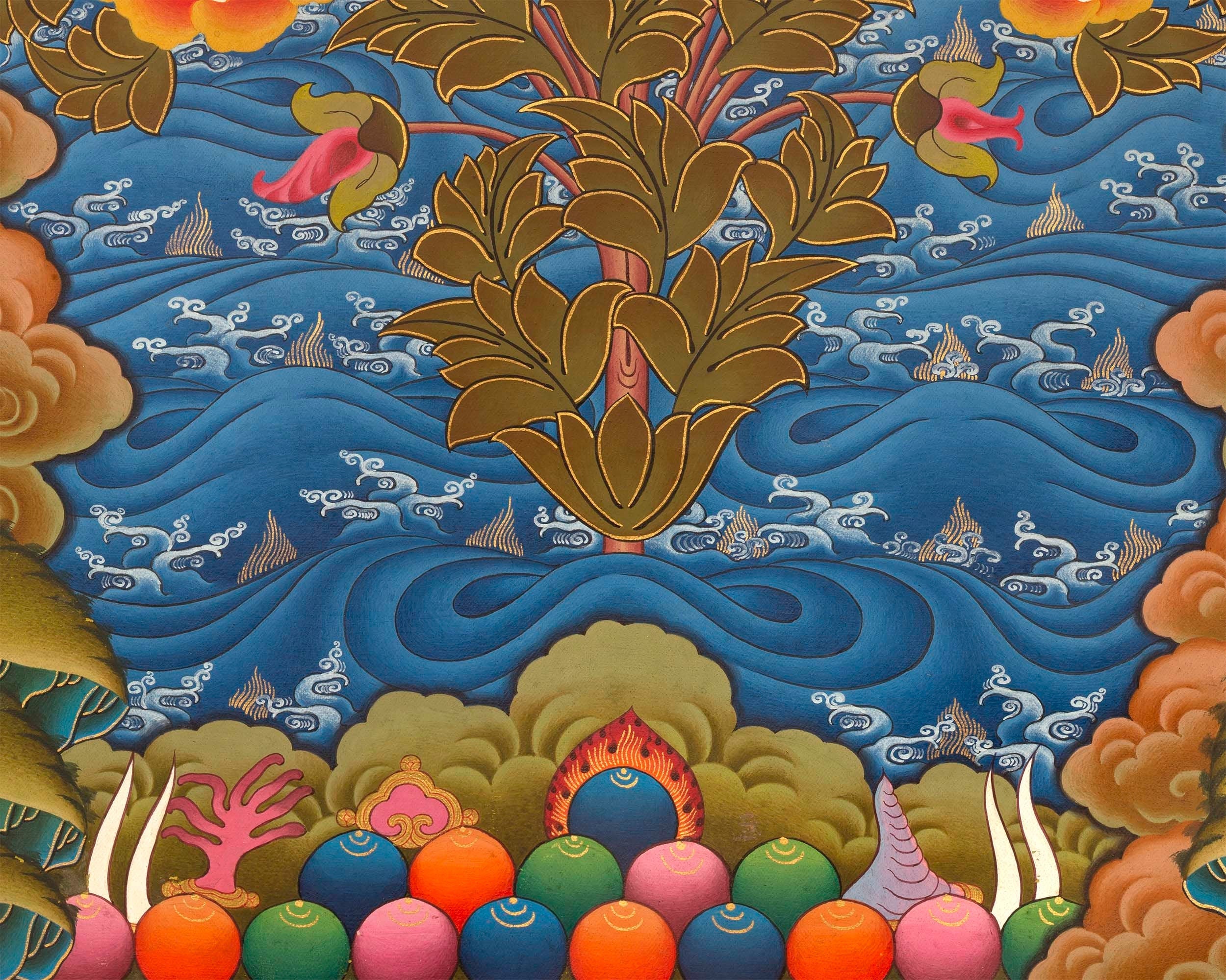 White Tara | Kwan Yin Female Goddess | Original Hand-Painted Tibetan Thangka