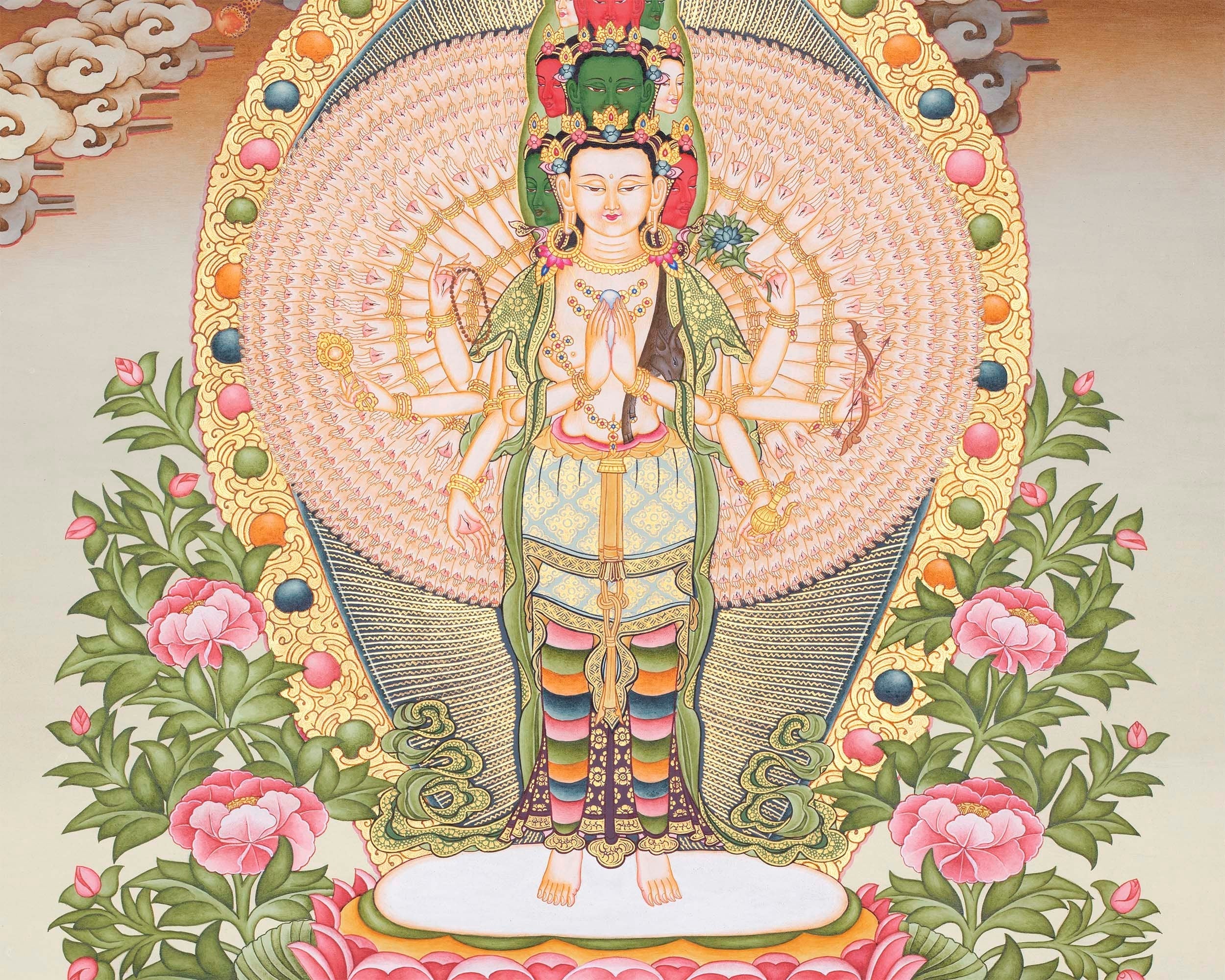 1,000 Armed Chenresig | Tibetan Hand Painting