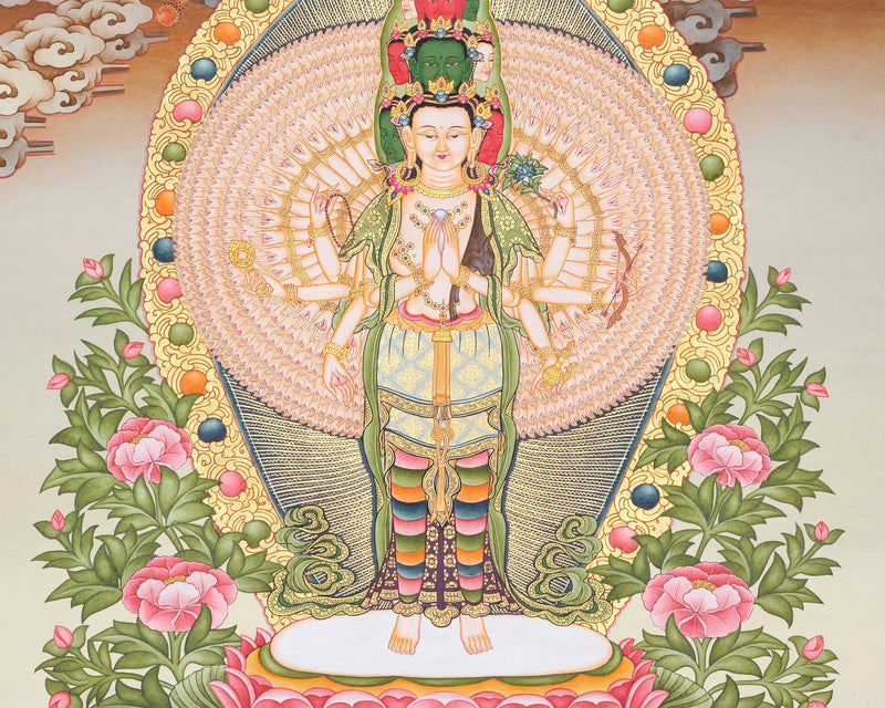 1,000 Armed Chenresig | Tibetan Hand Painting