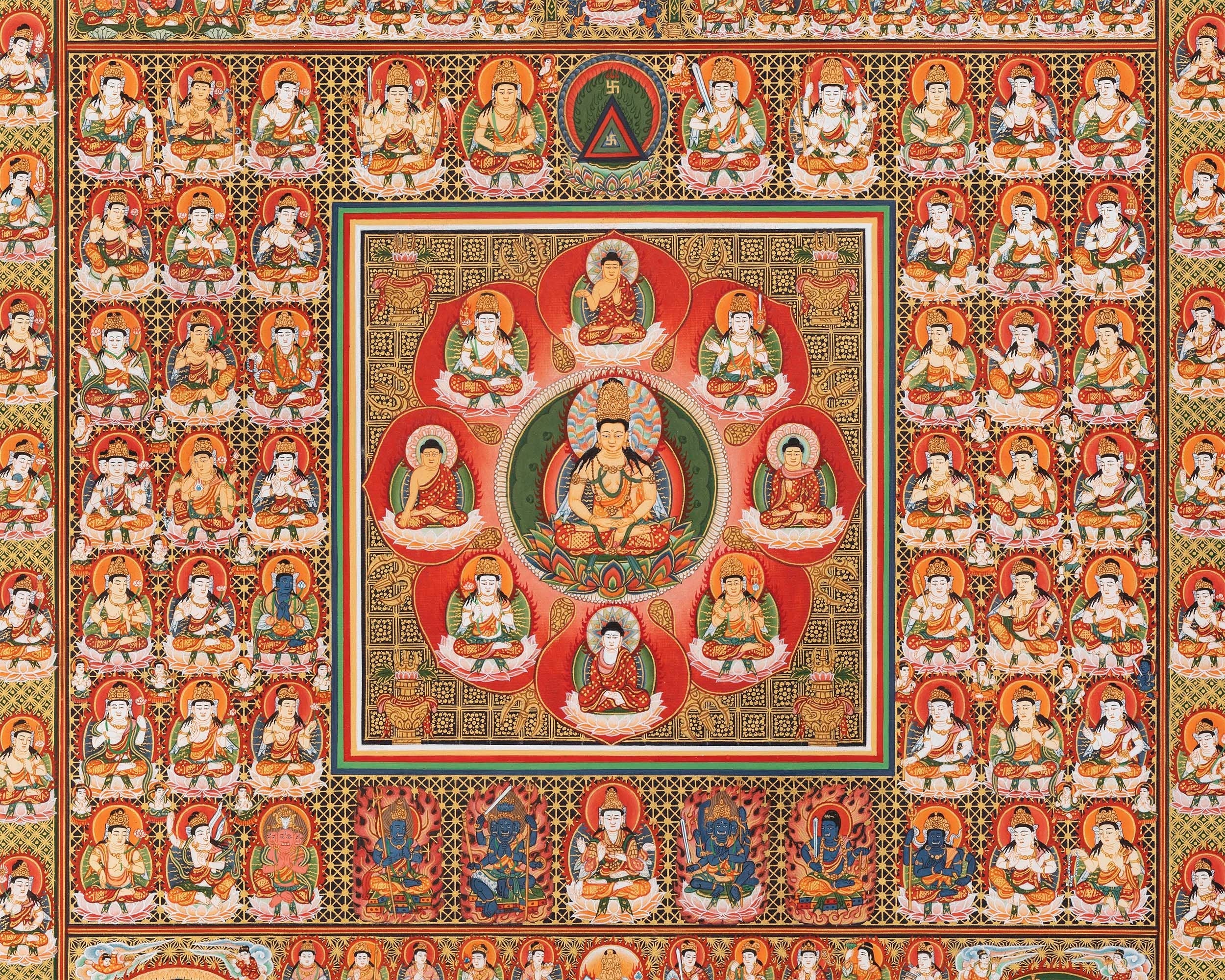 Ryokai Mandala Thangka | Rare Japanese Style Original Hand-Painted High Quality Mandala Set For Buddhist Shrine | Home Decoration