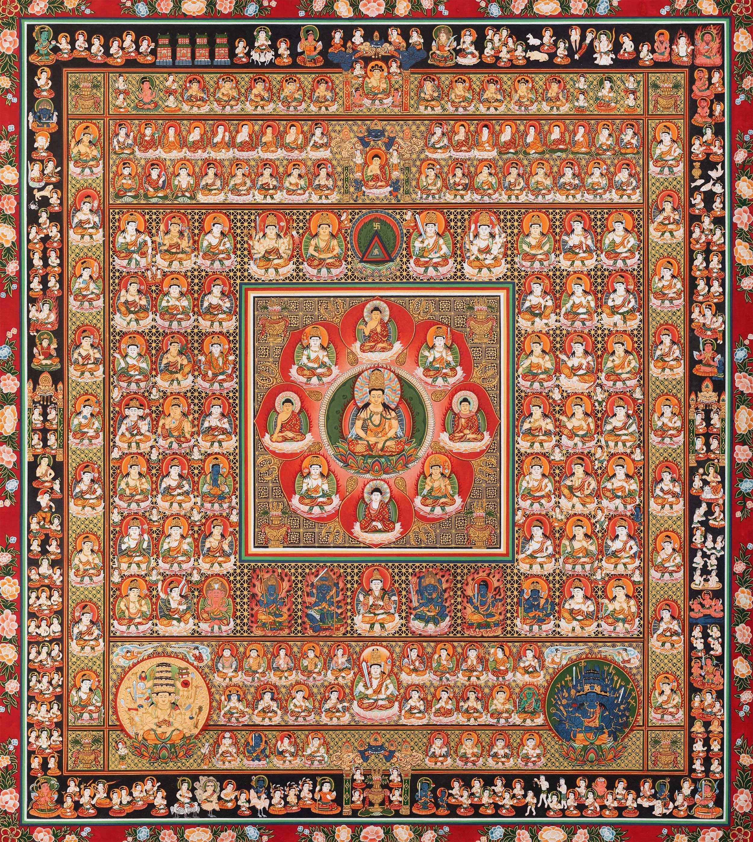 Ryokai Mandala Thangka | Rare Japanese Style Original Hand-Painted High Quality Mandala Set For Buddhist Shrine | Home Decoration