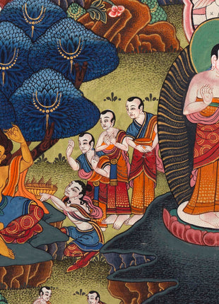 Buddha Life Story Vintage Thangka | Tibetan Buddhist Crafts Decoration