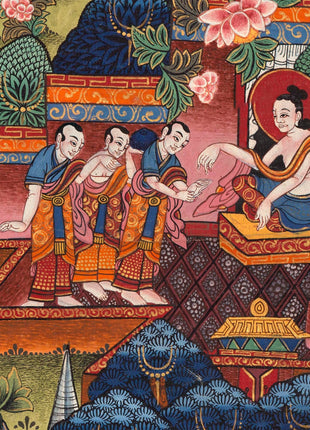 Buddha Life Story Vintage Thangka | Tibetan Buddhist Crafts Decoration