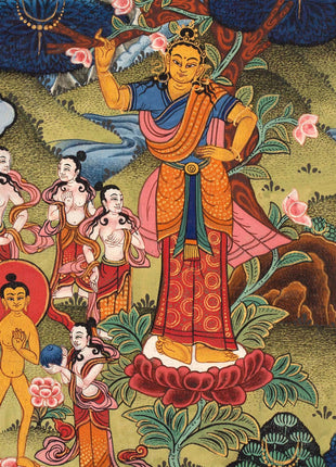 Buddha Life Story Vintage Thangka | Tibetan Buddhist Crafts Decoration