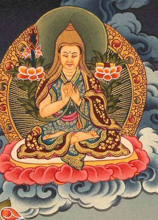White Tara Original Hand-Painted Thangka | Kwan Yin Female Goddess