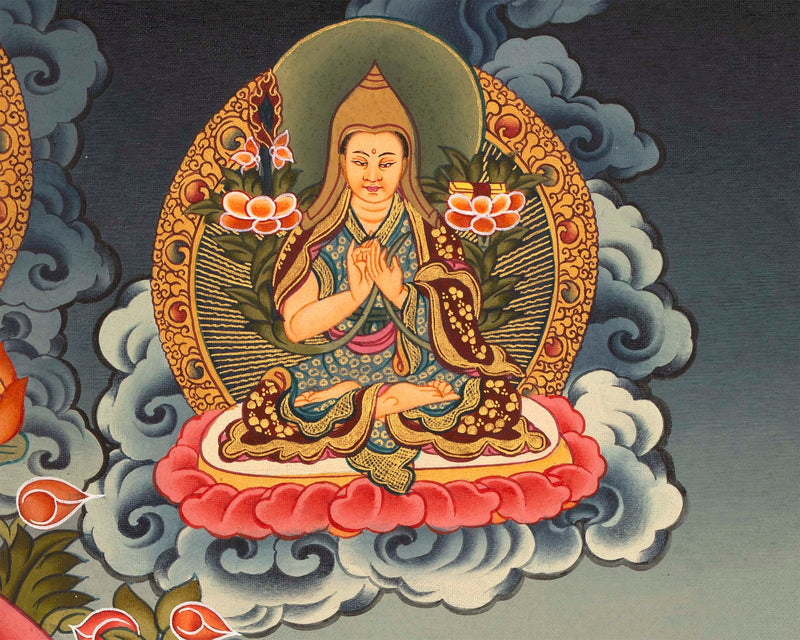 White Tara Original Hand-Painted Thangka | Kwan Yin Female Goddess