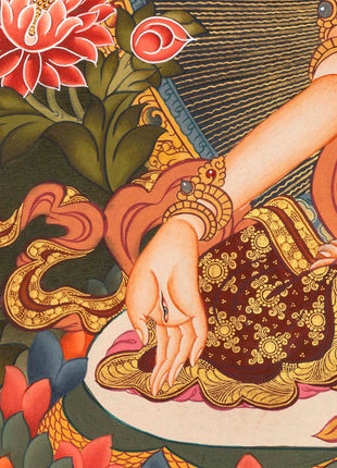 White Tara Original Hand-Painted Thangka | Kwan Yin Female Goddess