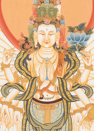 1000 Armed Bodhisattva Guanyin Chenrezig Thangka | Avalokiteshvara Thangka