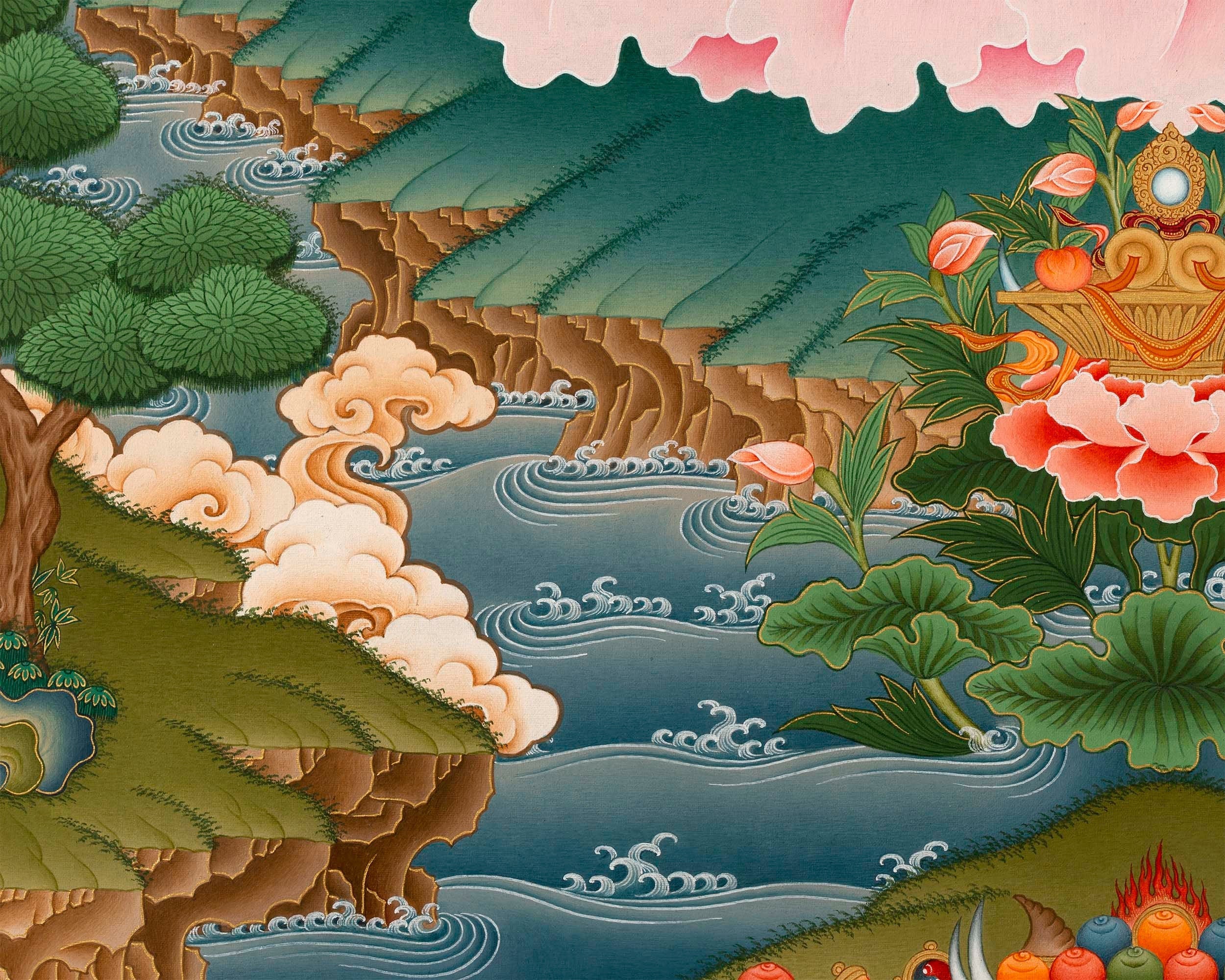 Boddhisattva Manjushri Original Thangka | Vajrayana Buddhism