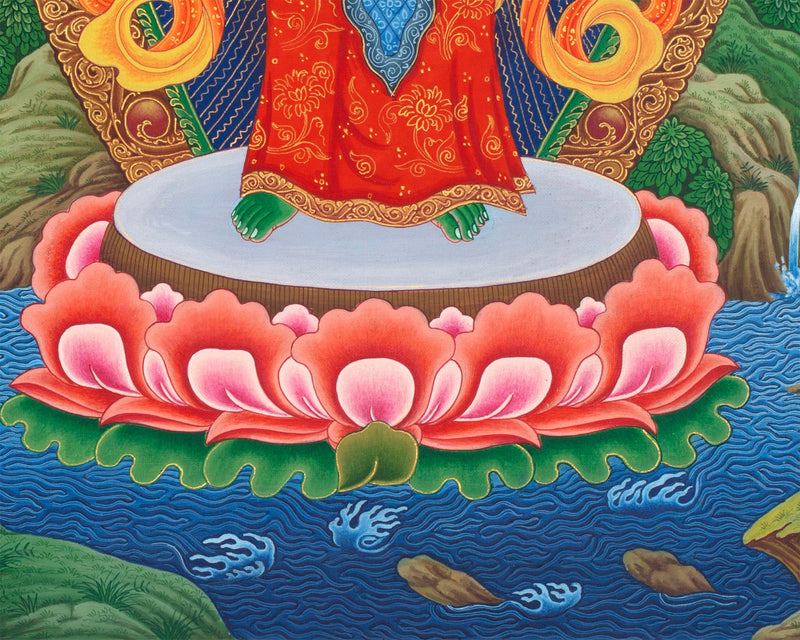 Paubha Painting Of Bodhisattva Avalokiteshvara | Ancient Art Style Popular Among The Newar Artists Of Nepal | Religious Wall Decoration
