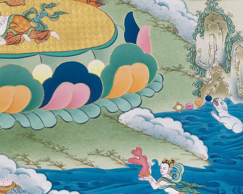 White Mahakala Thangka, Hand Painted Tibetan thangka Painting