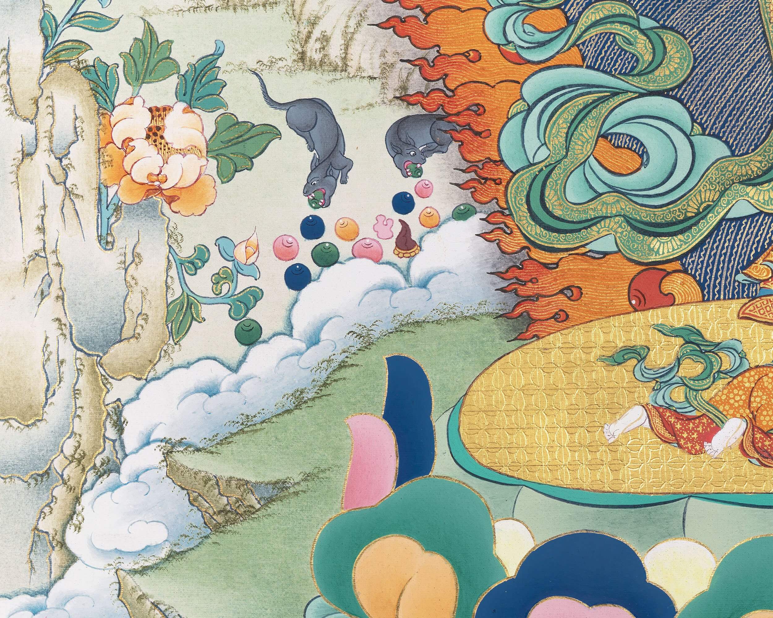 White Mahakala Thangka, Hand Painted Tibetan thangka Painting