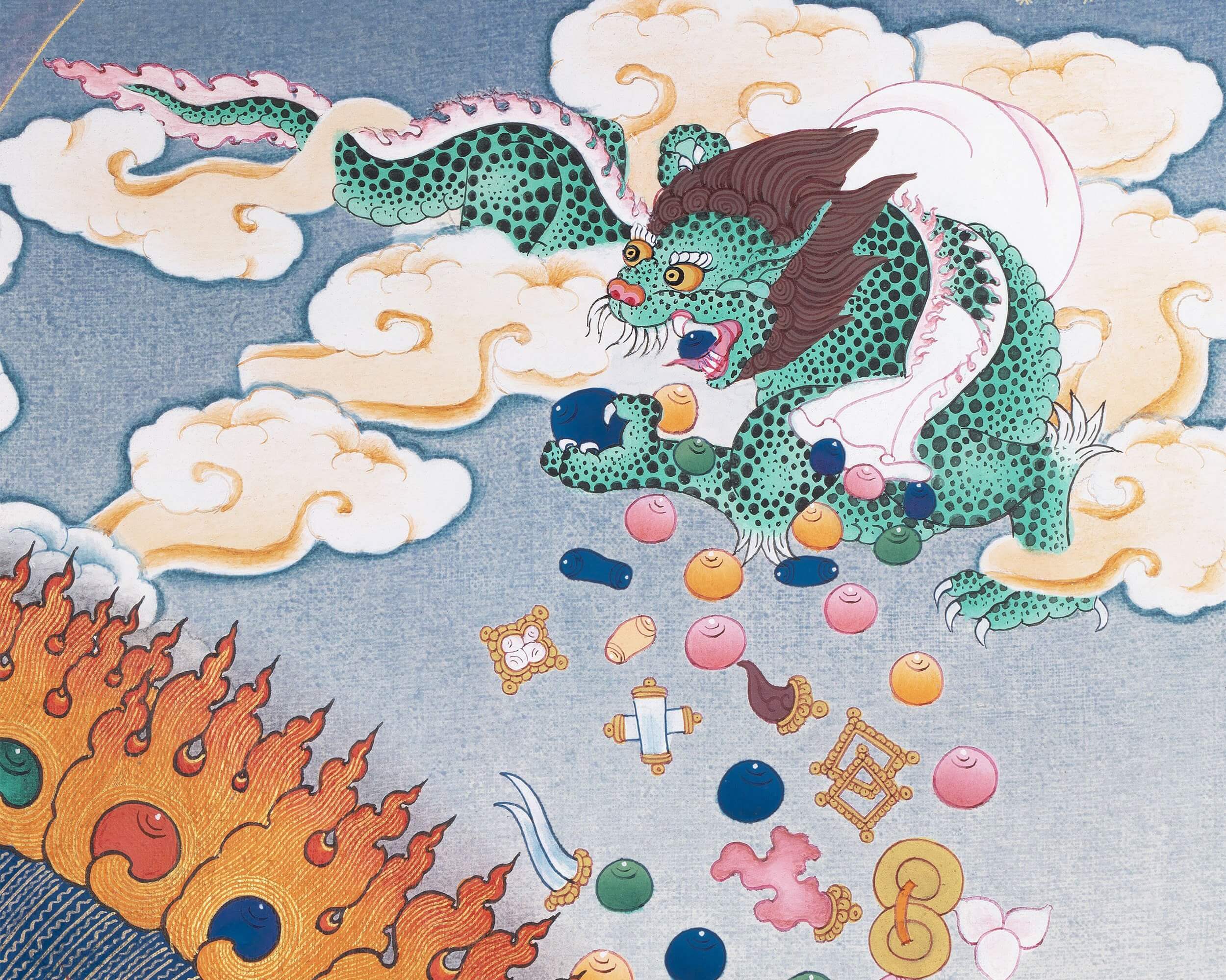 White Mahakala Thangka, Hand Painted Tibetan thangka Painting