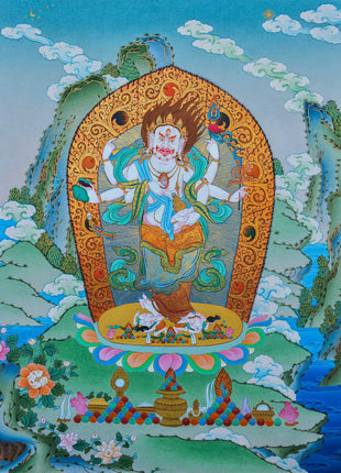 Six Armed White Mahakala Thangka