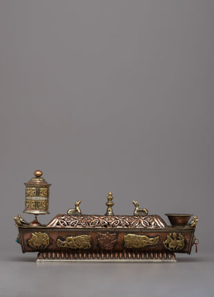 Prayer Wheel with Incense Burner