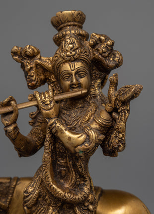 Hand-Crafted Krishna Statue With Intricate Details | Brass Statue Of Gopala-Krishna