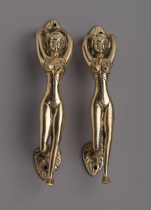 Lady Brass Door Handles Set 