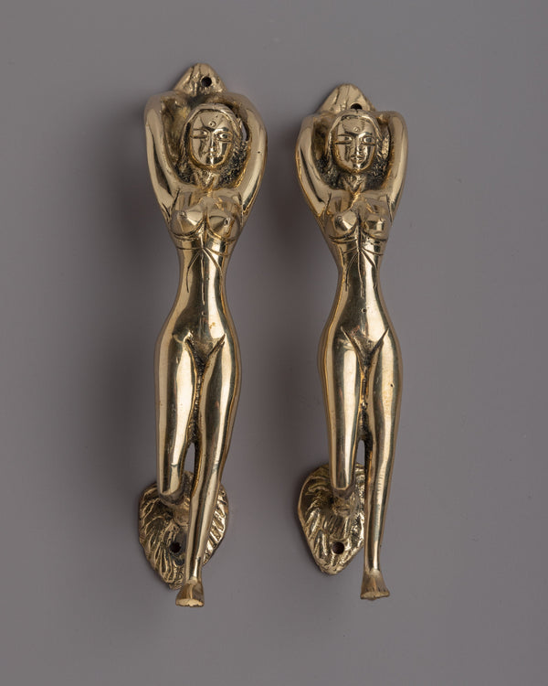 Lady Brass Door Handles Set 