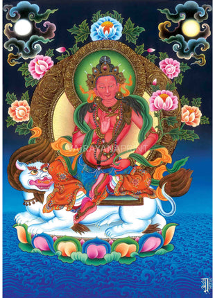 Traditional Himalayan Red Tara Thangka Print | Thangka Prints For Home Decor