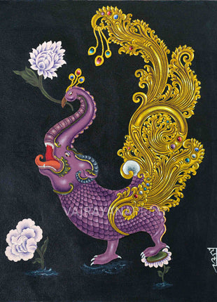 Hiti Manga Thangka Print | Traditional Makara | Spiritual Gifts
