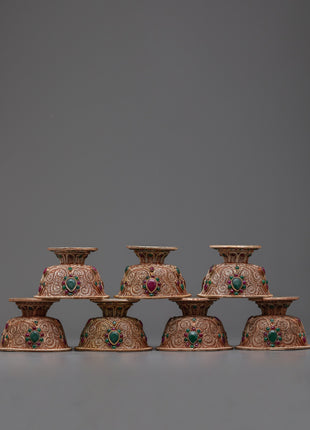 Set of 7 Handcrafted Offering Bowls