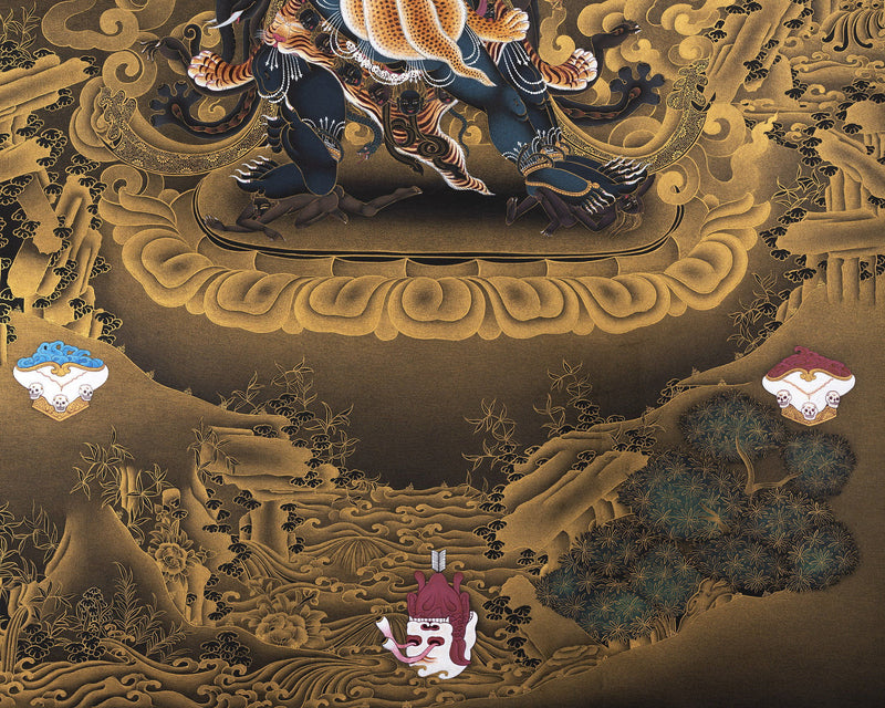 Vajrakilaya Thangka | Vajra kila | Traditional Tibetan Thanka | 24K Gold Painting