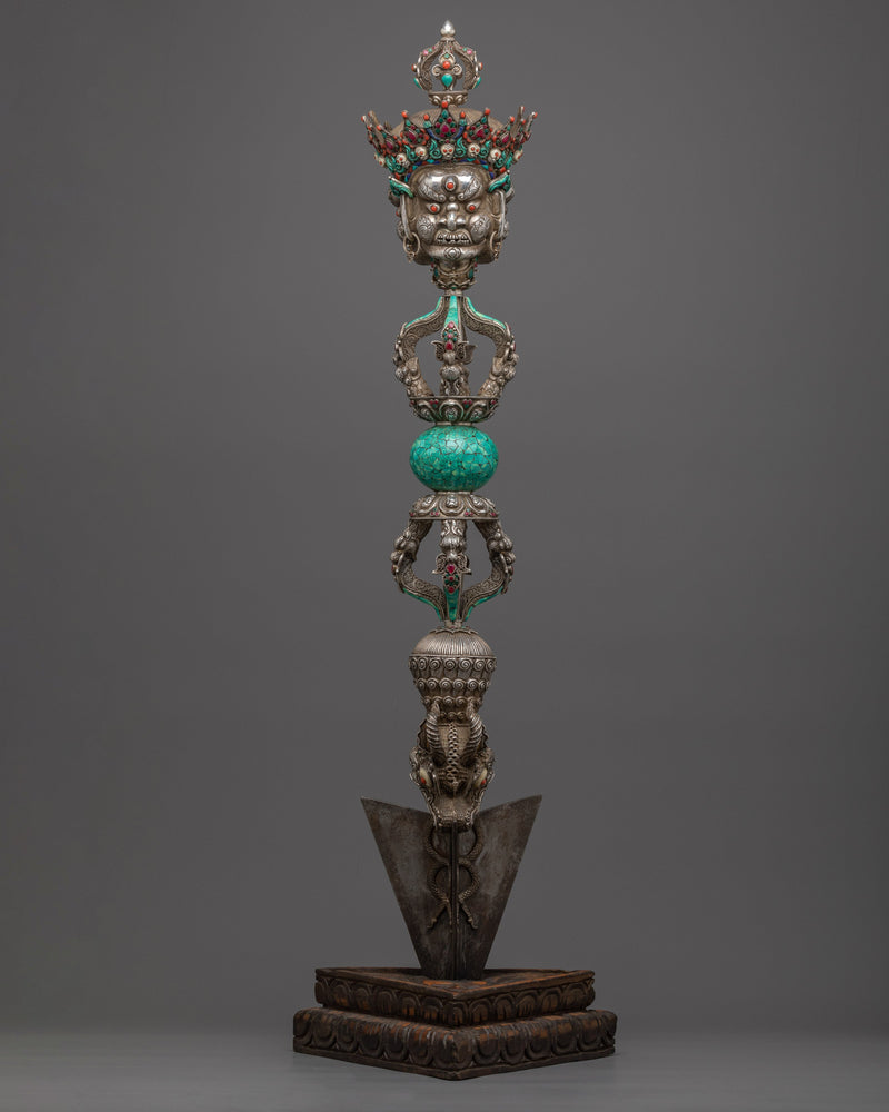 Handmade Silver Phurba Ritual Dagger | Exquisite Craftsmanship for Powerful Ceremonies