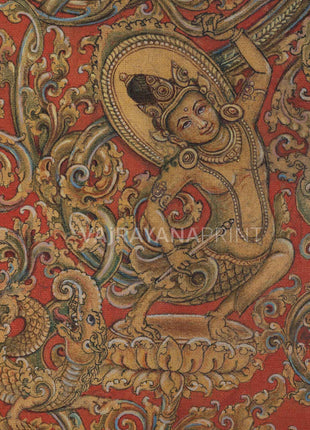 Mother Tara with Amoghasiddhi Thangka Print For Green Mantra Practice | Spiritual Room Decor