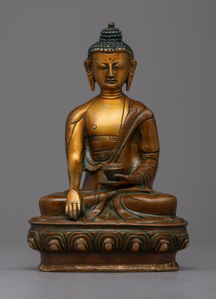 Tibetan Brass Shakyamuni Buddha Statue | Radiating the Energy of Spiritual Awakening